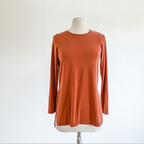 AMERICAN APPAREL - Long Sleeve Top - Burnt Orange - Picture 3 of 11